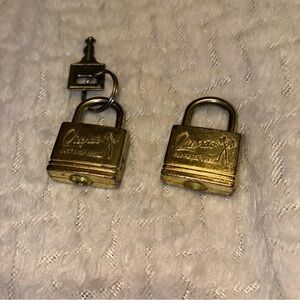 Vintage Brass Padlocks with Key